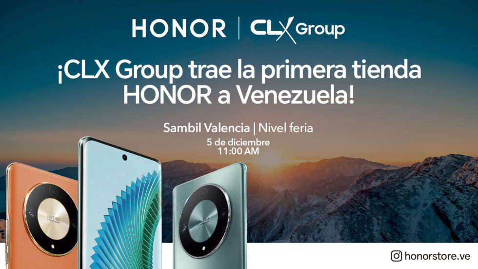 ¡CLX Group trae la primera tienda HONOR a Venezuela! Conócela este 5 de diciembre en el Sambil Valencia